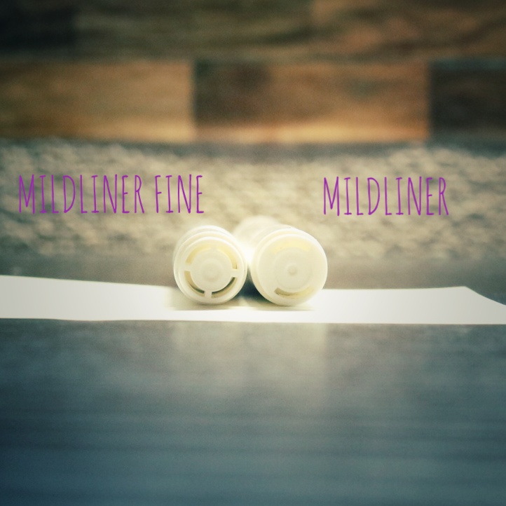 マイルドライナーとマイルドライナーファインの細さの比較